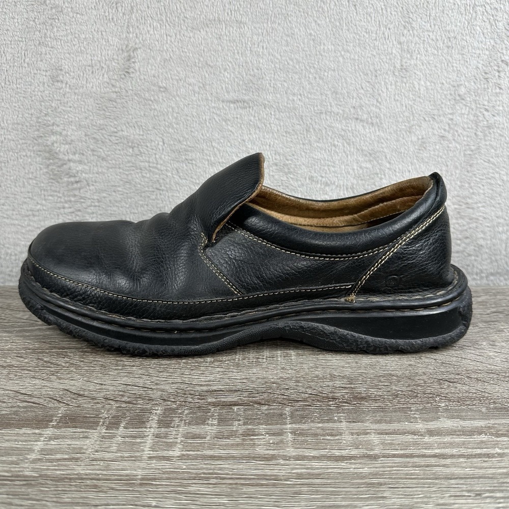 Born Black Leather Slip On Loafers Men's Size‎ 13 EU 47.5